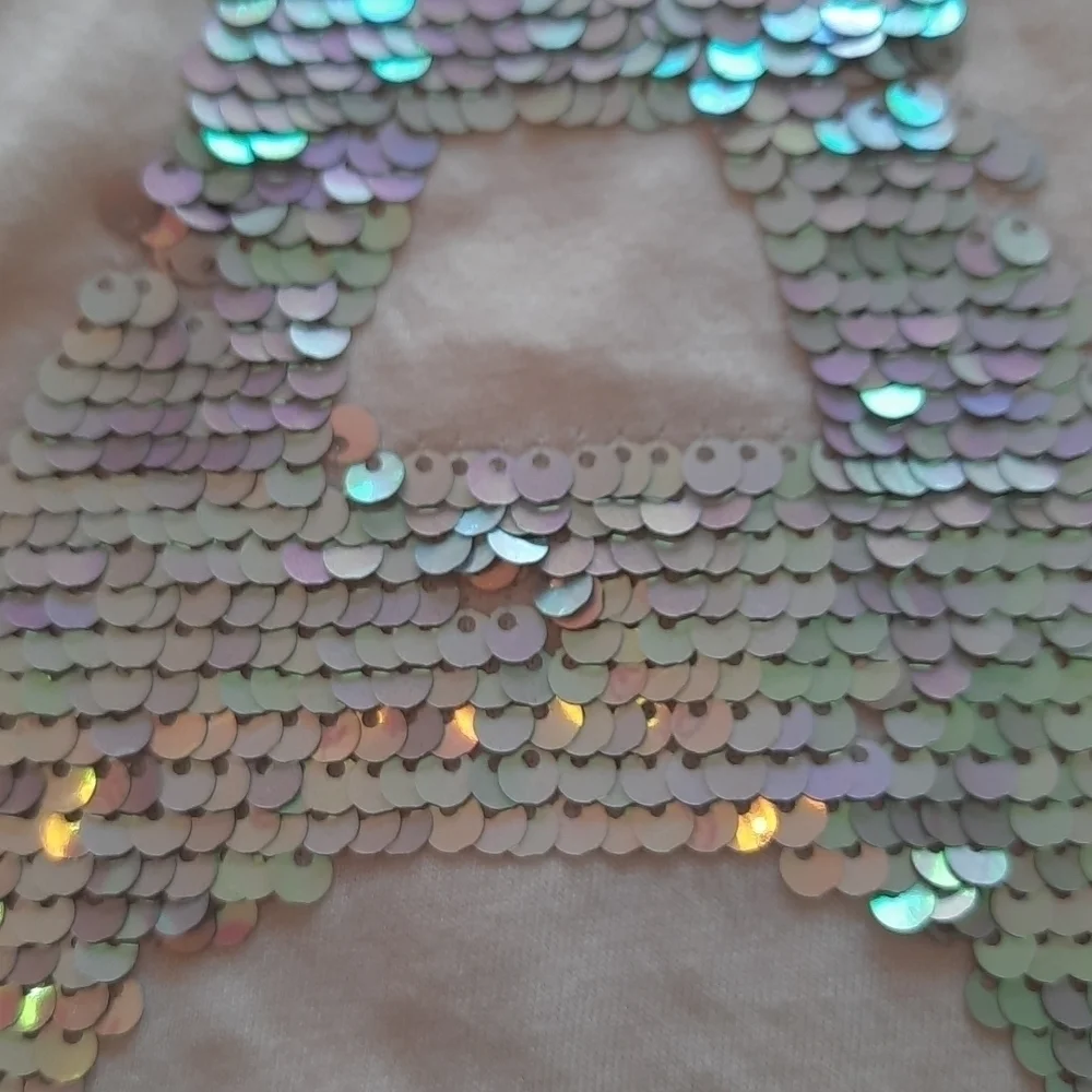 Justice Girls Sequin Eiffel Tower Paris Raglan Top Size 12
